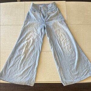 Women's Light Blue Wide-Leg Jeans